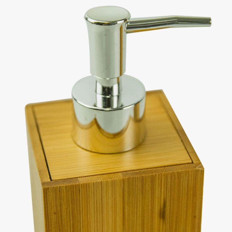 Set 2 accesorios de baño Dispensador de jabón y Vaso Bamboo-2