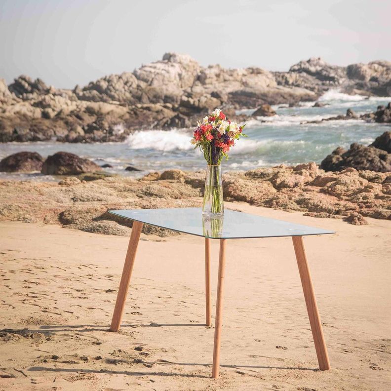 Mesa de comedor Cristal 80x80cm-4