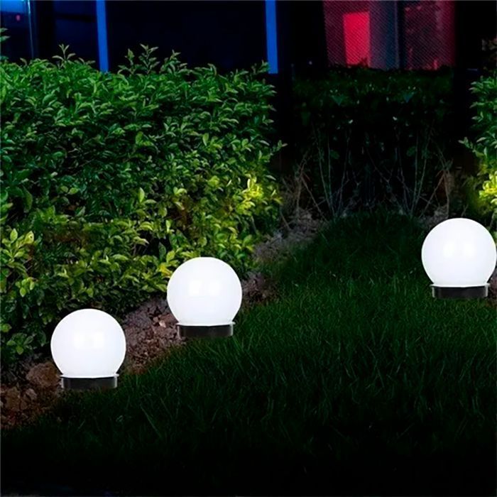 Foco Led solar tipo esfera para jardín Pack 2uds-1