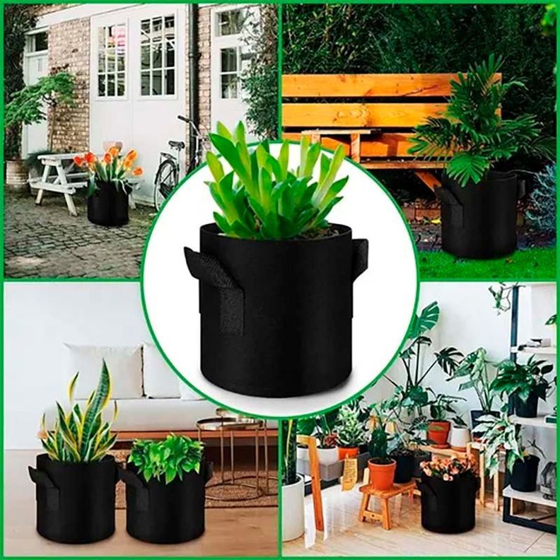 Pack de 5 maceteros de tela geotextil 30 cm 18 Litros-5