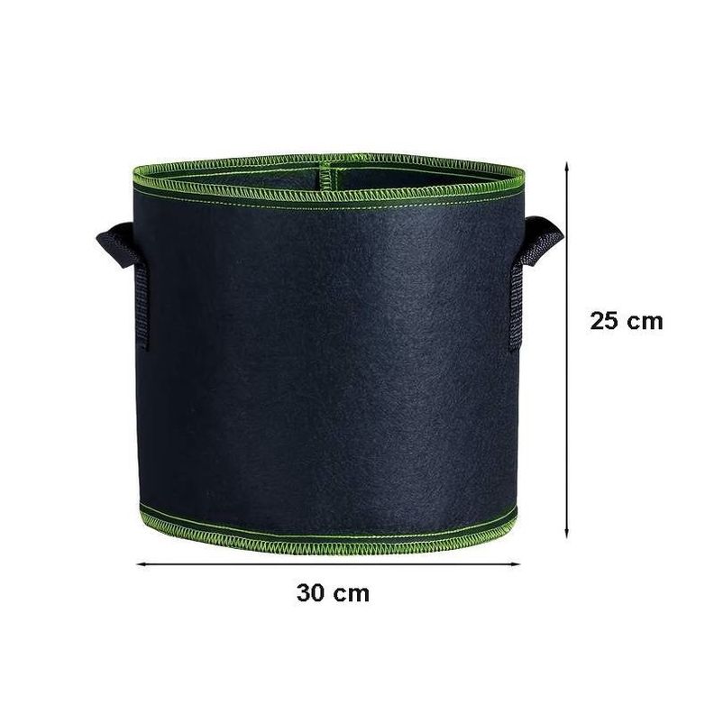 Pack de 5 maceteros de tela geotextil 30 cm 18 Litros-1