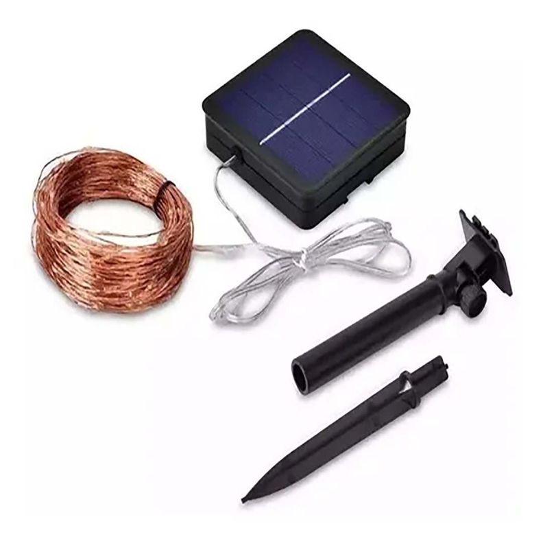 Luces carga solar 100 led hada alambre 12m-2