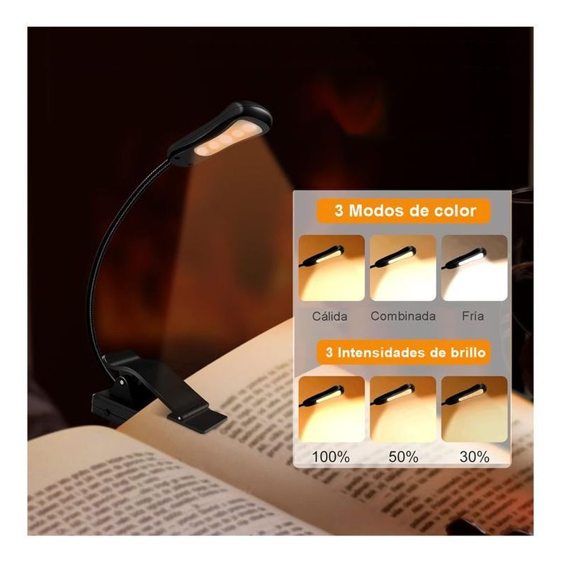 Lámpara De Escritorio Portátil Tipo Clip Carga Usb-4