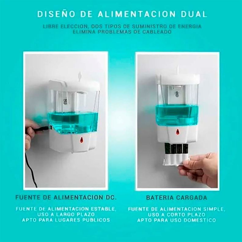 Dispensador automático de jabón y alcohol gel sin contacto 700ml-1