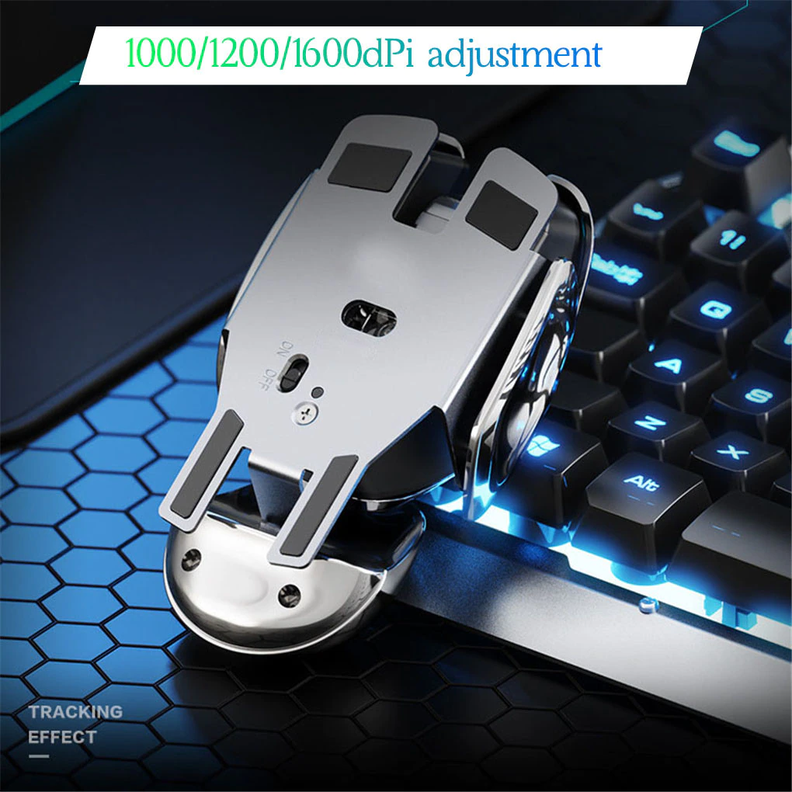 Mouse Gamer Ianlámbrico Silenciosos PX2 Metal 2,4G-4