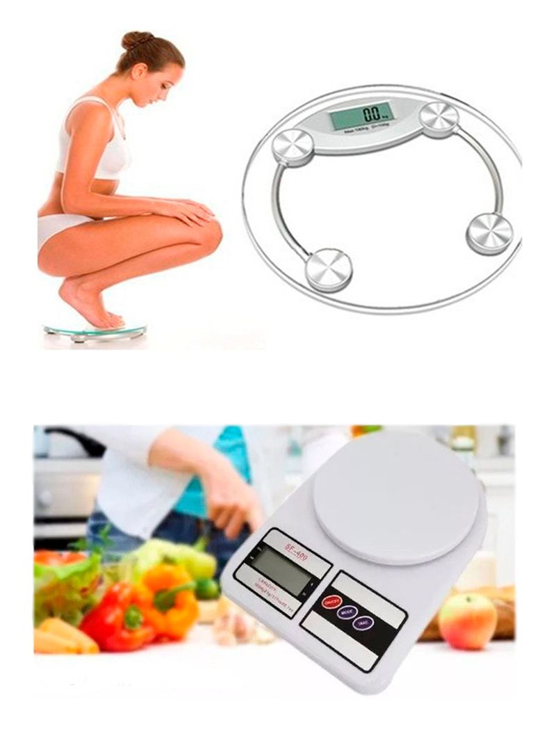 Pesa de vidrio templado + pesa de cocina-1