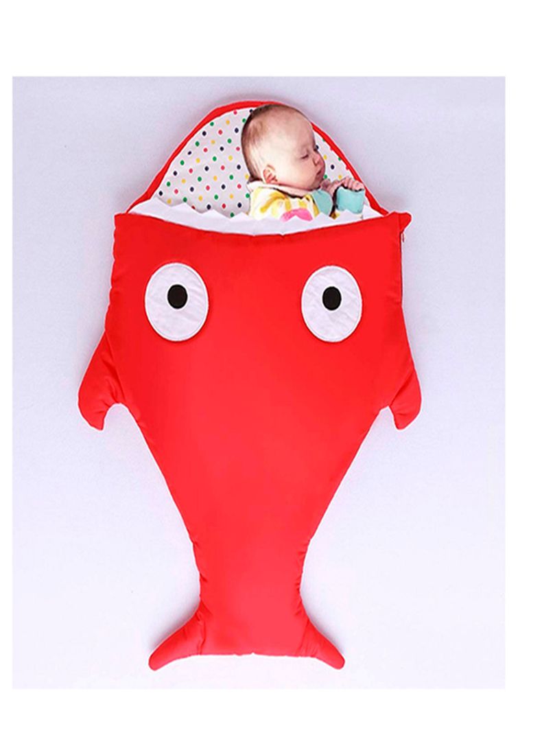 Manta tipo saco de dormir colita de tiburon rojo-0