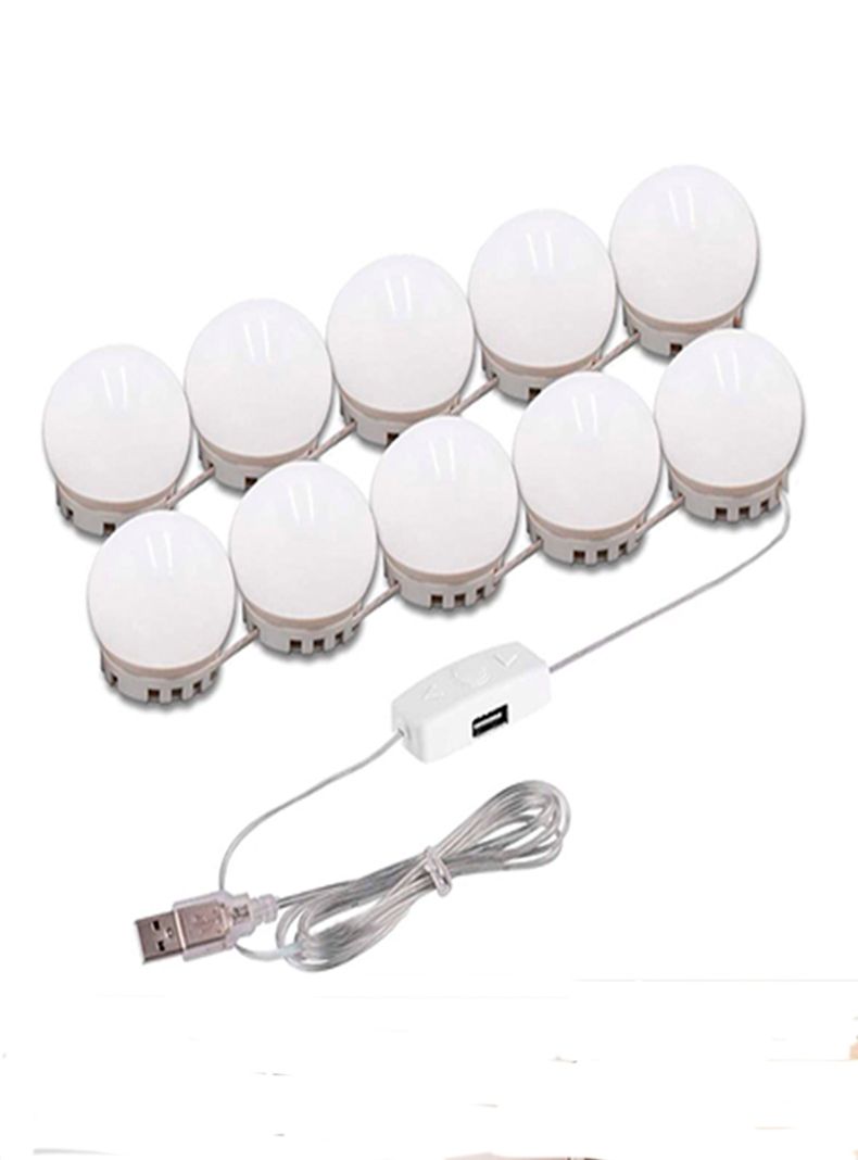 set de luces led pegables para maquillaje Blanco