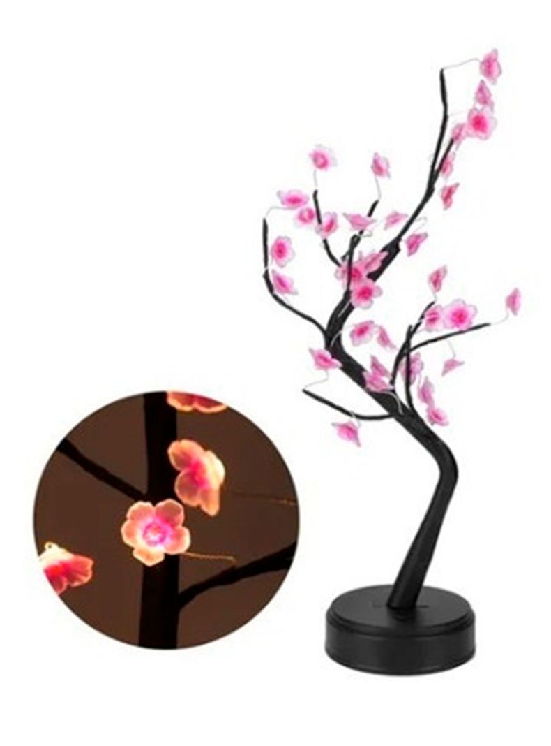 Lampara arbol led cerezo rosa-2