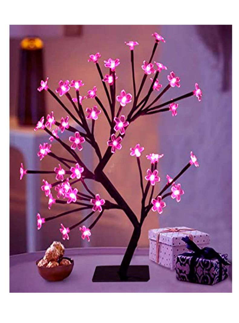 Lampara arbol led cerezo rosa-1