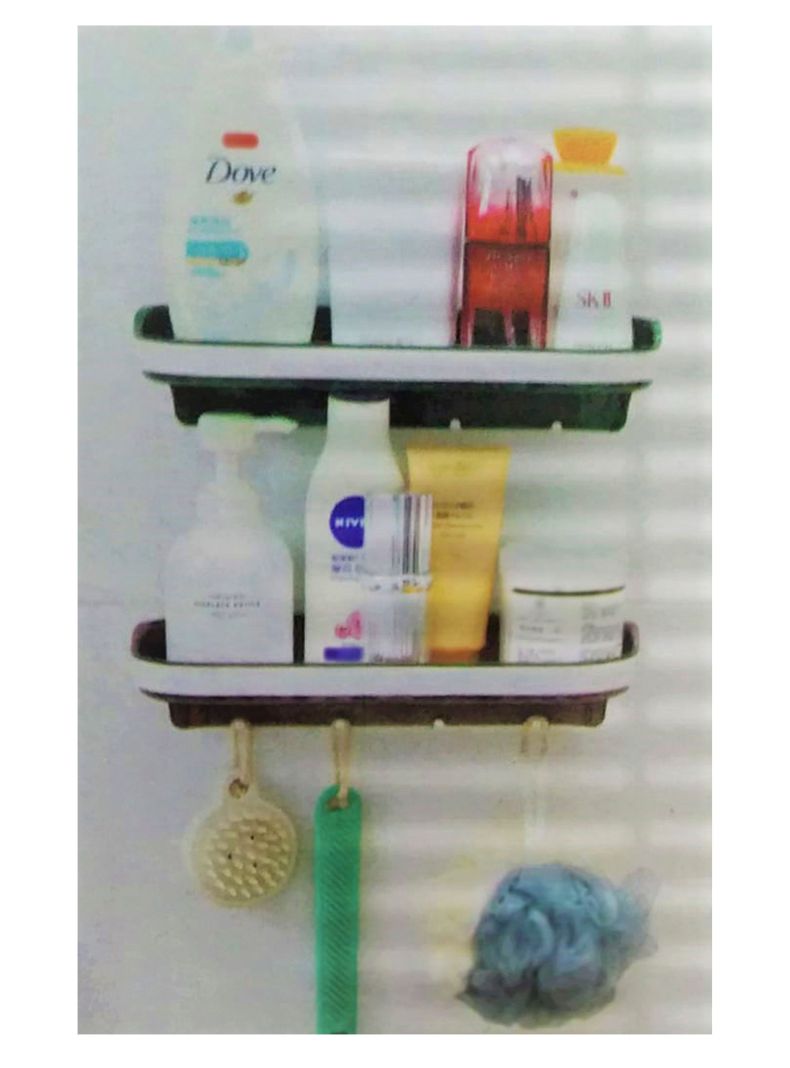 estante colgante con ganchos baño y cocina-1