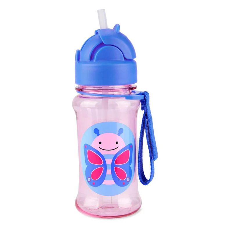 Botella con Bombilla Zoo Tritan Renew - Buttefly Skip Hop Rosado