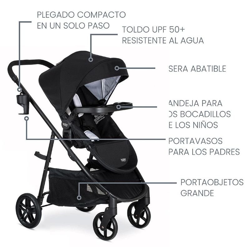 Coche Travel System Brook-Willow Onix Glacier Britax-4