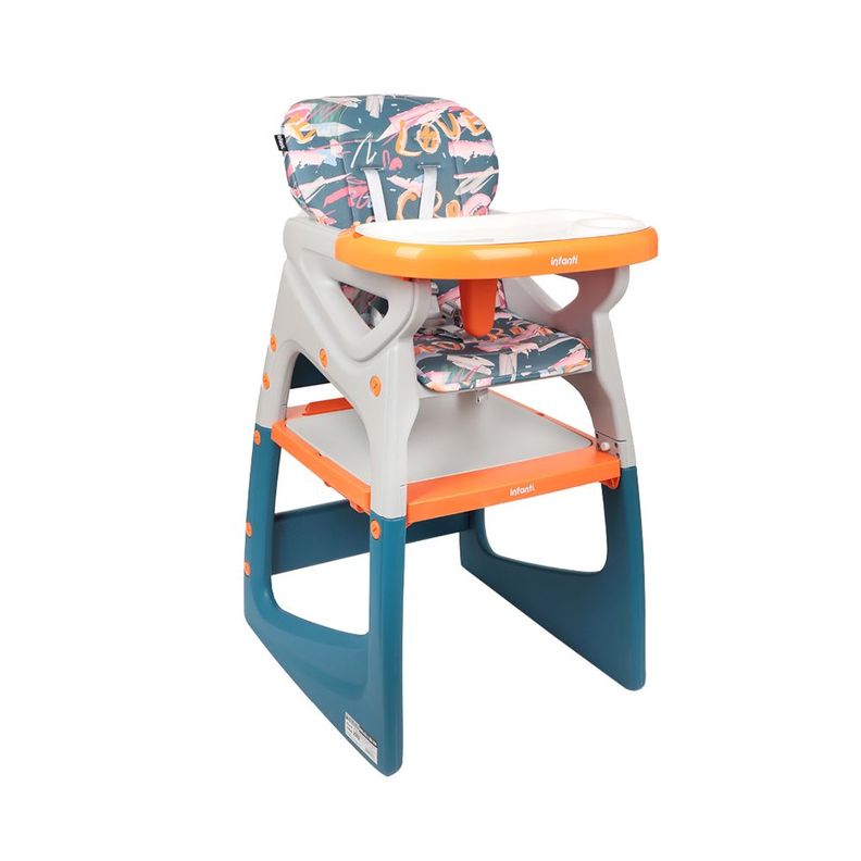 Silla Comer Alta Sit-Up Plus Naranja/Azul Infanti Naranjo