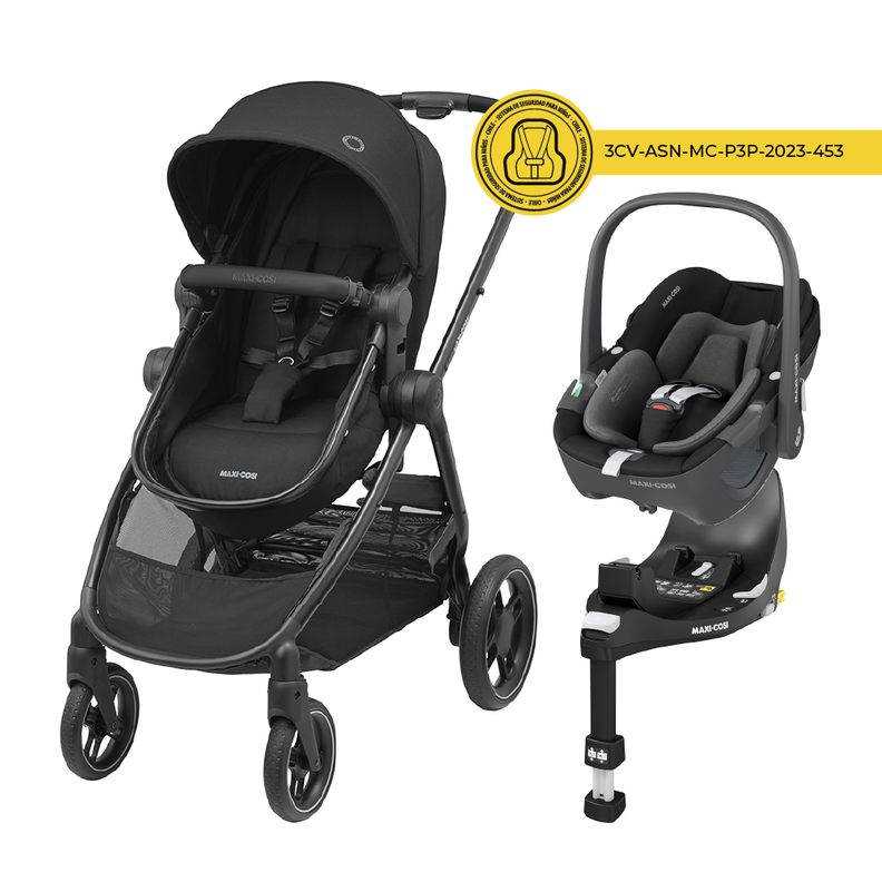Coche Travel System Zelia 3 + Pebble 360° + Family Fix Black Maxi Coche Travel System Zelia 3 + Pebble 360° + Family Fix Black Maxi