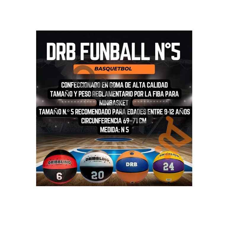 Balon Basquetbol 5 Pelota Basketball Drb Funball Tamaño 5-3