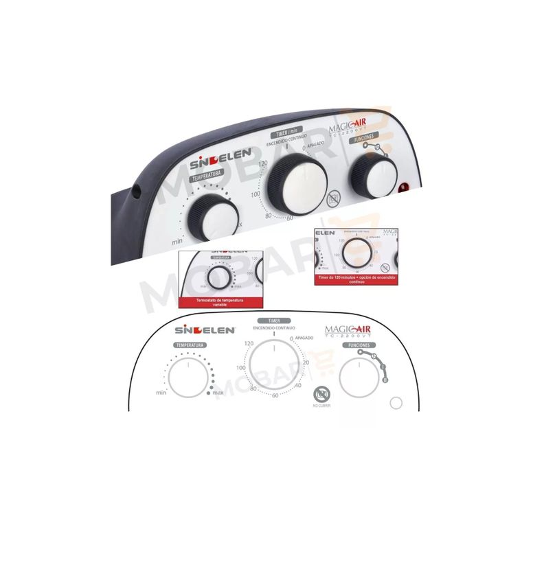 Estufa Electrica Calefactor Termoventilador Sindelen + Timer-5