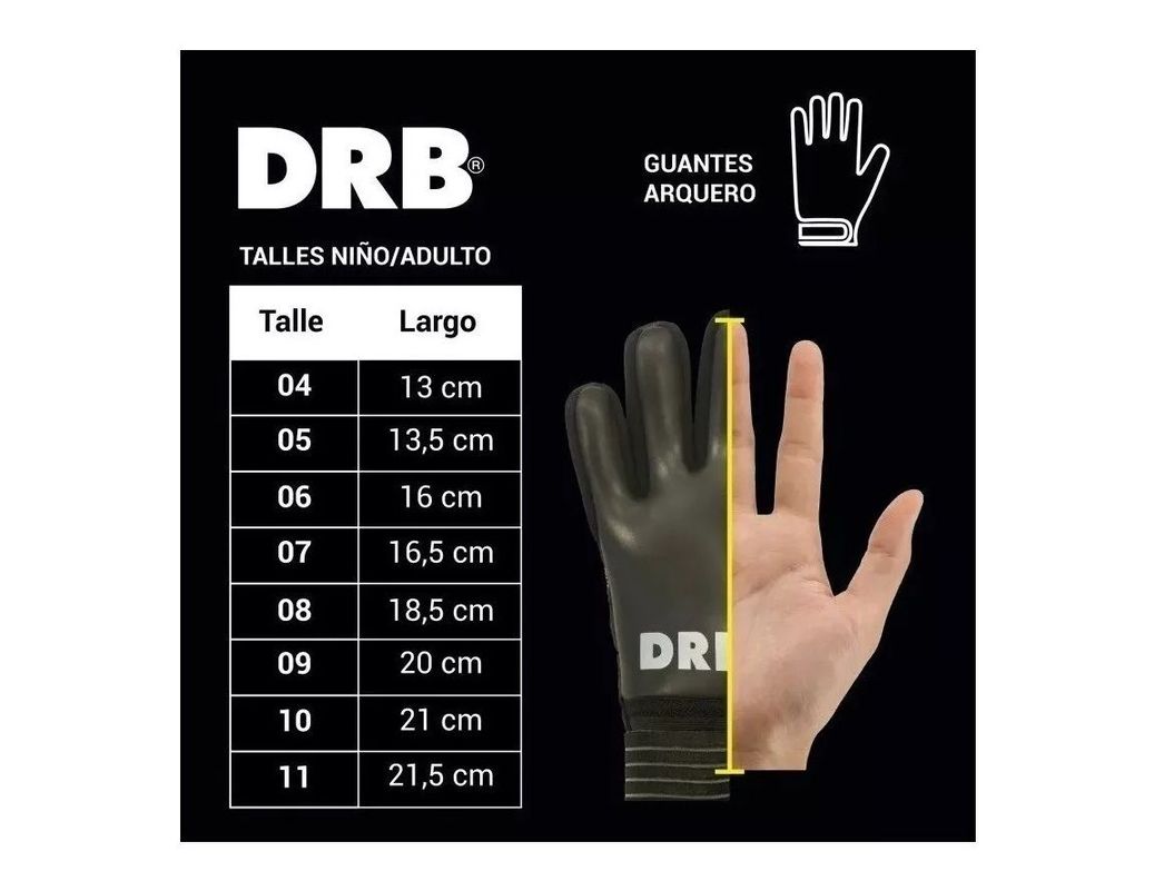 Guantes Arquero Portero Con Ferulas Drb Diamond Latex Aleman-4