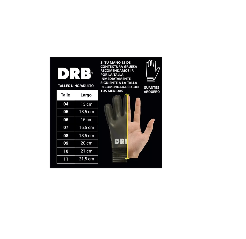 Guantes Arquero Portero Con Ferulas Drb Striker Latex Aleman-2