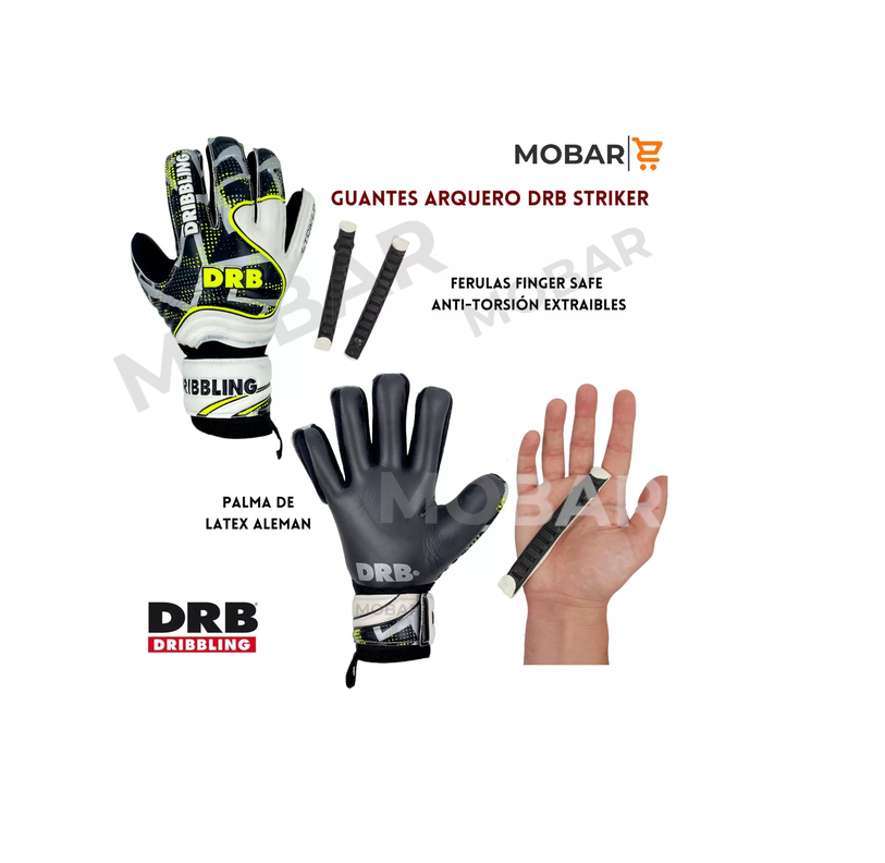 Guantes Arquero Portero Con Ferulas Drb Striker Latex Aleman-3