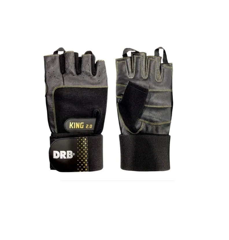 Guantes Gym Cuero Entrenamiento Pesas Fitness Drb King 2.0-0