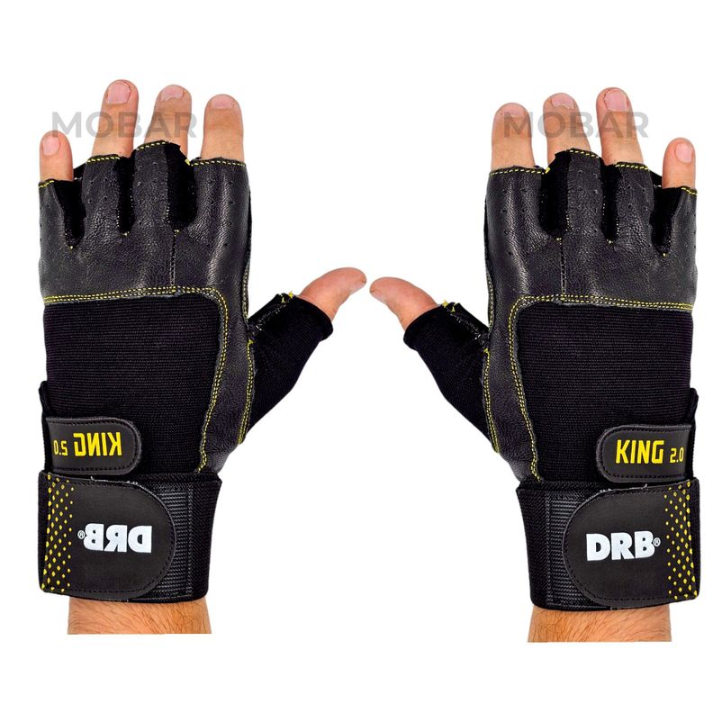 Guantes Gym Cuero Entrenamiento Pesas Fitness Drb King 2.0-5