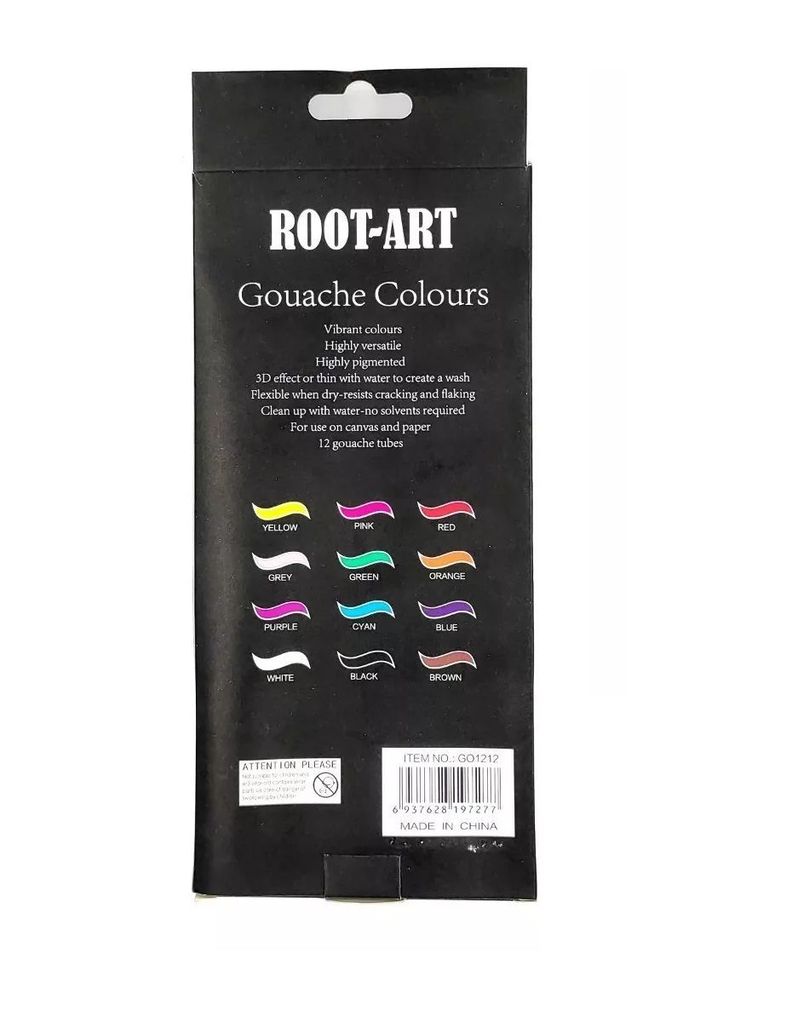 Set Pinturas Gouache Témpera Pigmentos Tubo 12 Colores 12ml-2