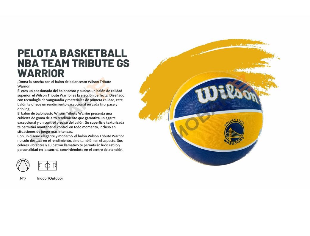 Balon Basquetbol Pelota Basketball Wilson Nba Warriors N°7-6