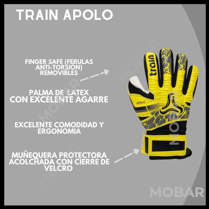Guantes Arquero Portero Niños Ferulas Extraibles Train Apolo-1