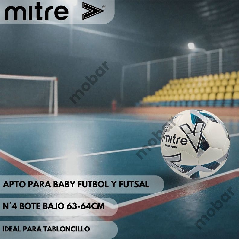 Balon Baby Futbol Futbolito Futsal N4 Mitre Tension Bot Bajo-6