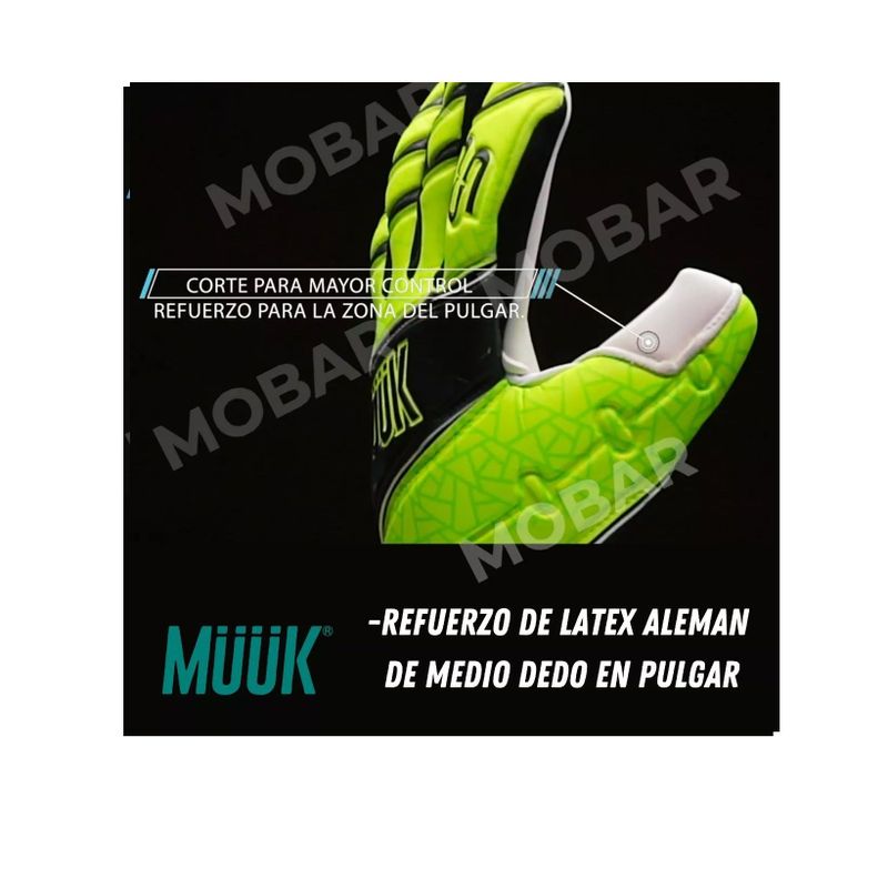 Guantes Arquero Futbol Muuk Pro Latex Aleman Alto Rendimient-1
