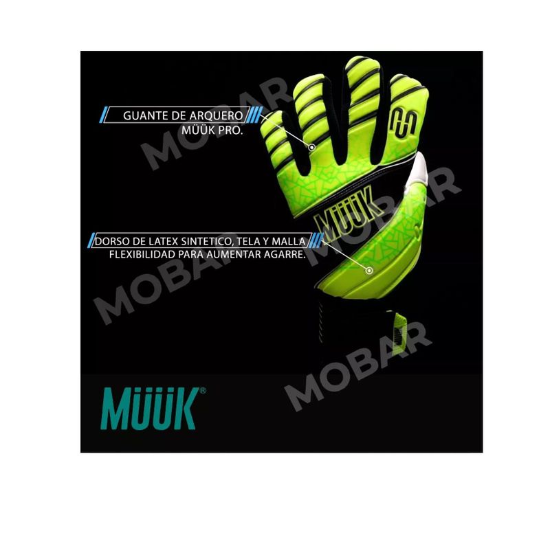 Guantes Arquero Futbol Muuk Pro Latex Aleman Alto Rendimient-6