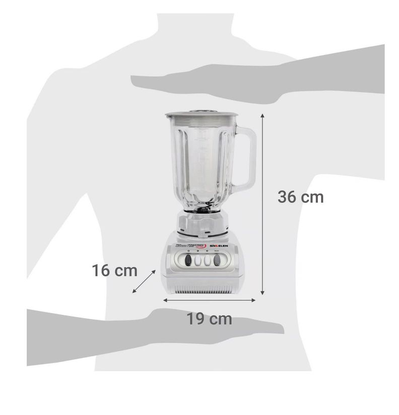 Licuadora Juguera Sindelen L-1610BL Jarro Vidrio 1,5lt 750w-1