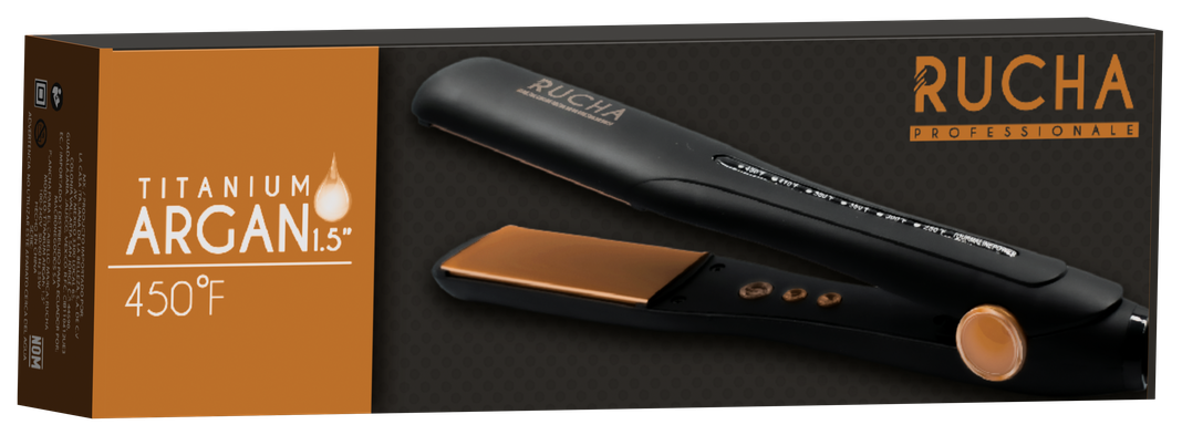 PLANCHA PARA CABELLO RUCHA TITANIUM ARGAN 1,5"-1