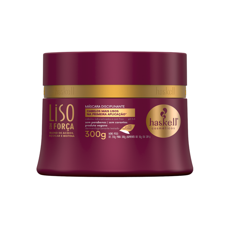 MÁSCARA ANTIFRIZZ LISO COM FORCA 250GR Haskell