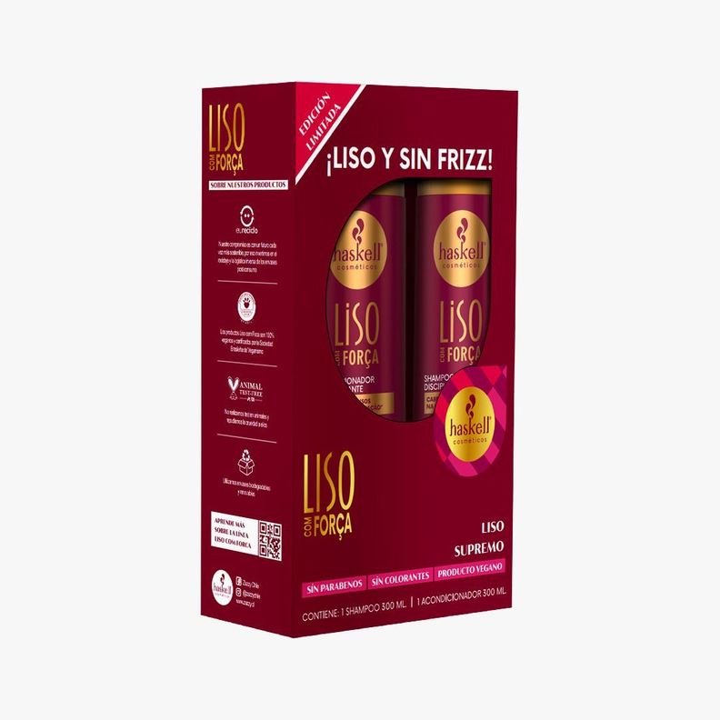 SHAMPOO Y ACONDICIONADOR LISO COM FORCA ANTIFRIZZ-0