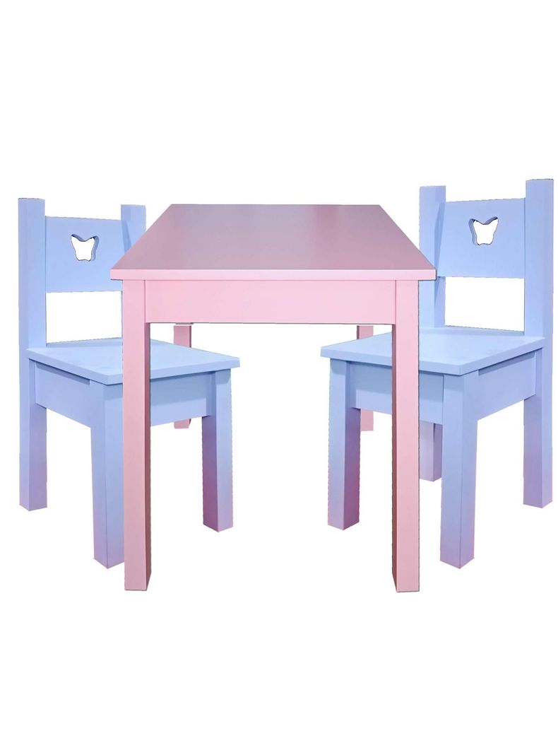 Mesa Infantil Rosada con 2 Sillas Lilas Rosado