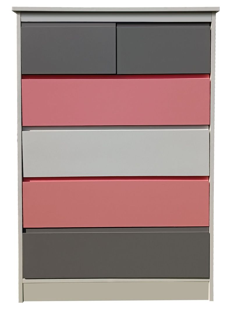 Cajonera 6 Cajones Rosada Grafito Gris Premium