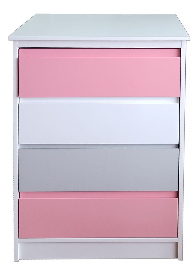 Cajonera 4 Cajones Rosado Gris