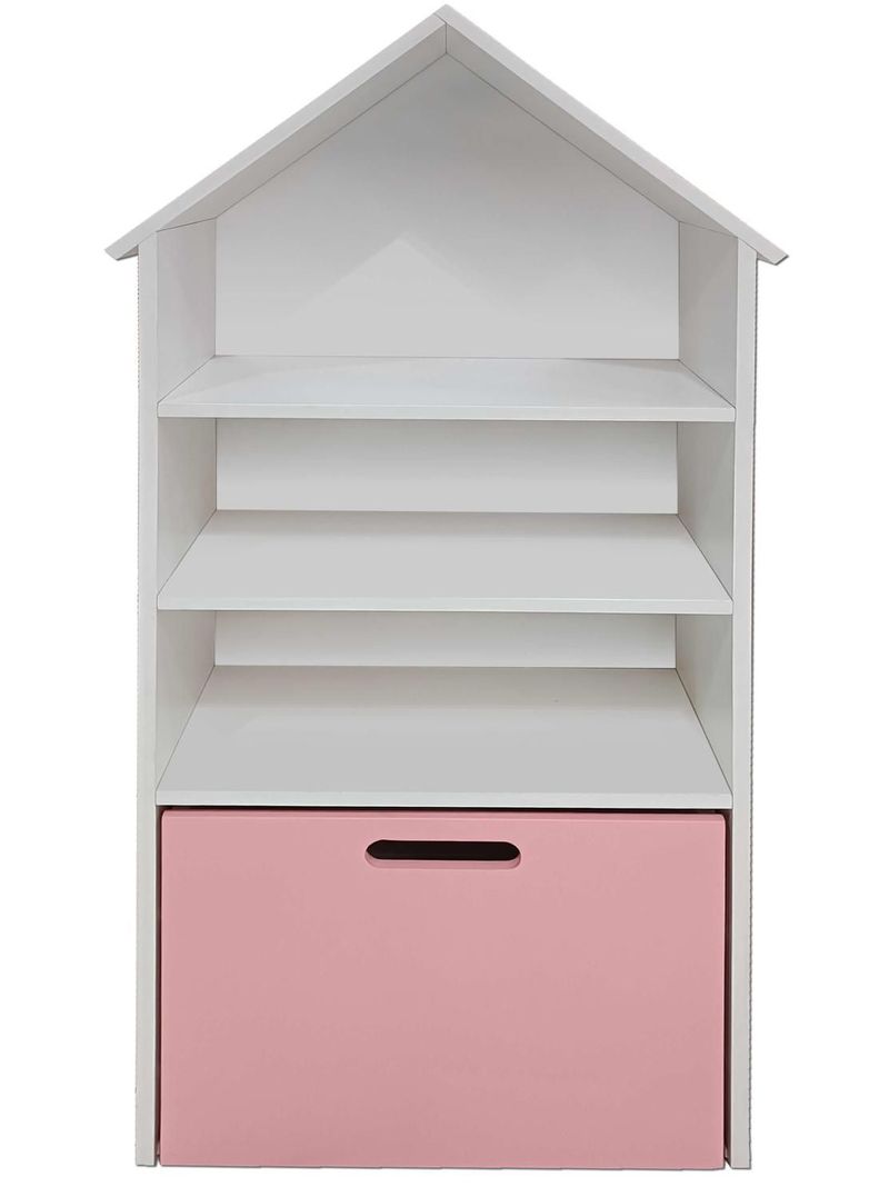 Juguetero Repisa casa Librero Blanco Rosado