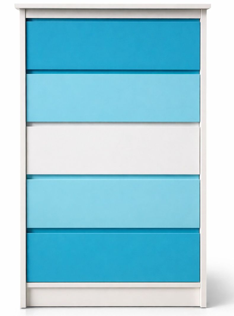 Cajonera 5 Cajones Calipso blanco Celeste  Premium