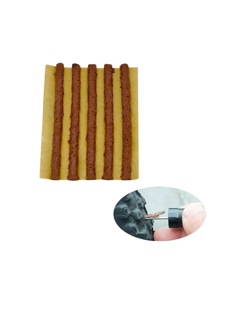 Kit 5 Mechas Gruesas 6mm Reparación De Neumáticos Tubeless-2