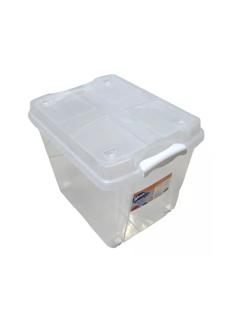 Caja Organizadora 27lts Wenco C Ruedas 31x30x40cm Apilable-0