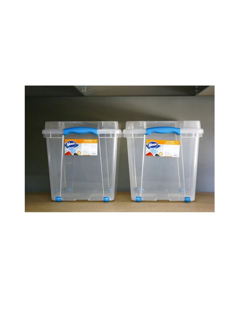 Caja Organizadora 27lts Wenco C Ruedas 31x30x40cm Apilable-5