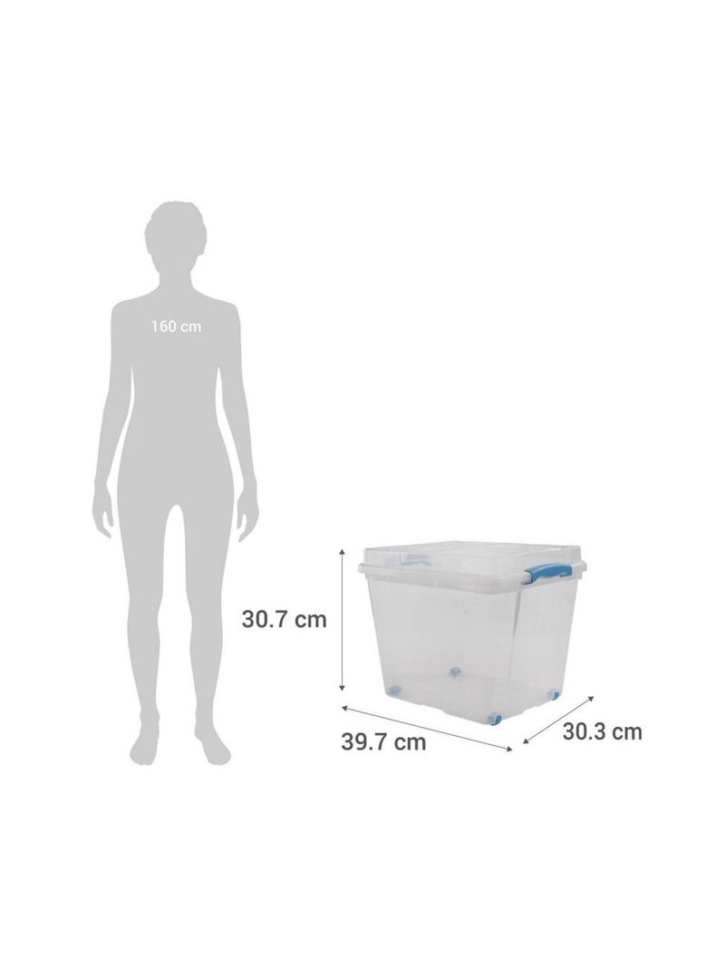 Caja Organizadora 27lts Wenco C Ruedas 31x30x40cm Apilable-6