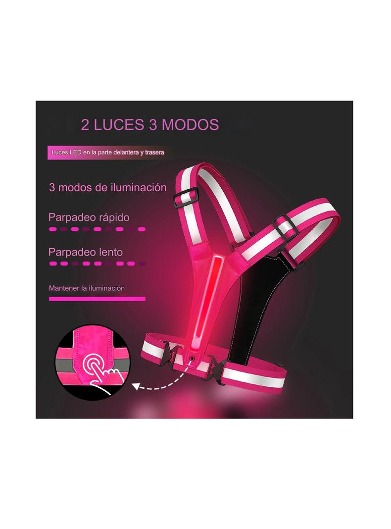 Chaleco Banano Reflectante Led Recarga Usb Correr Ciclismo-1