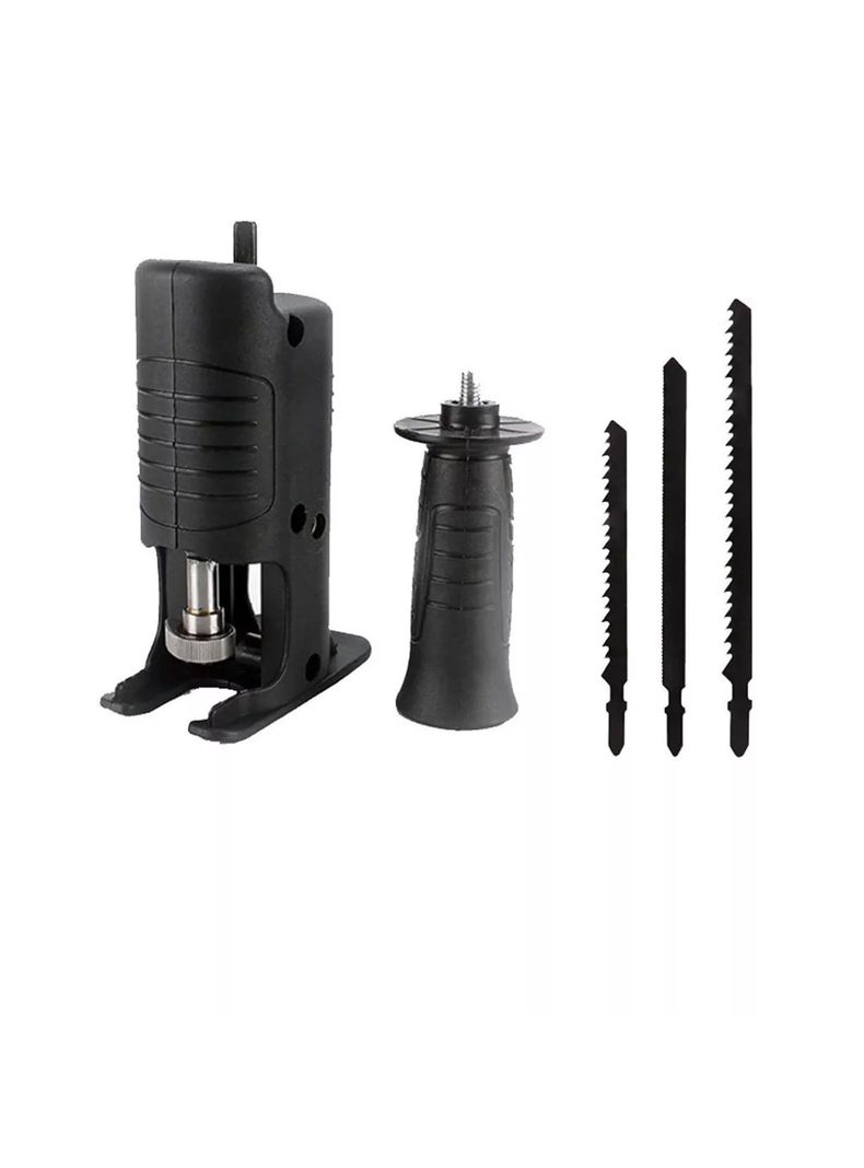 Adaptador De Sierra Para Taladro + 3 Hojas Madera -2