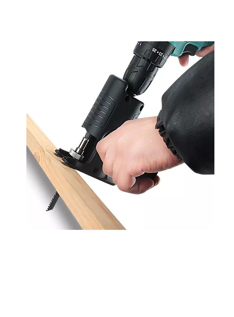 Adaptador De Sierra Para Taladro + 3 Hojas Madera -3