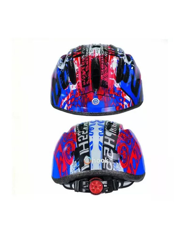 Set Protecciones Niño Hook, Casco Rodillera Codera Muñequera Color Azul-2