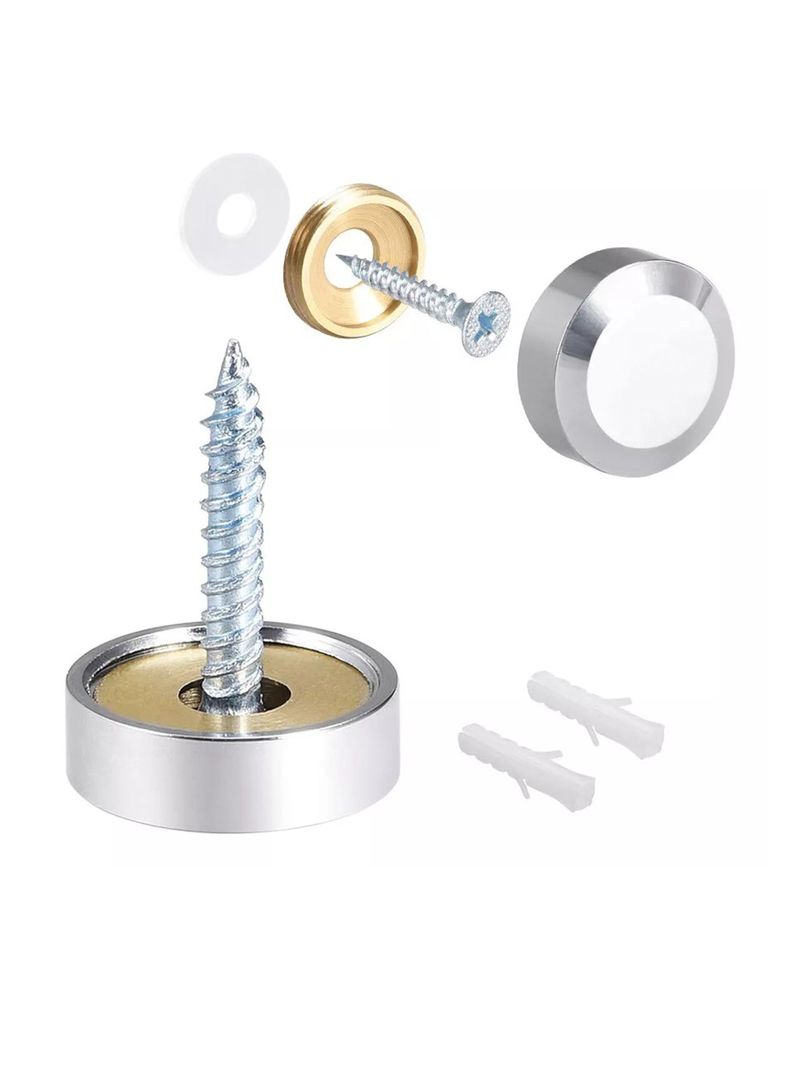 Set 4 Tornillos Con Tapa Instalación Espejos Decorativos-0